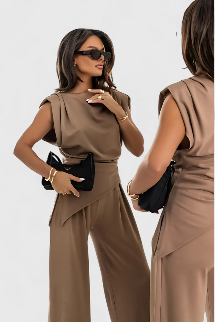 SOFIA SET | ASYMMETRICAL DESIGN WITH DRAPED SHOULDERS