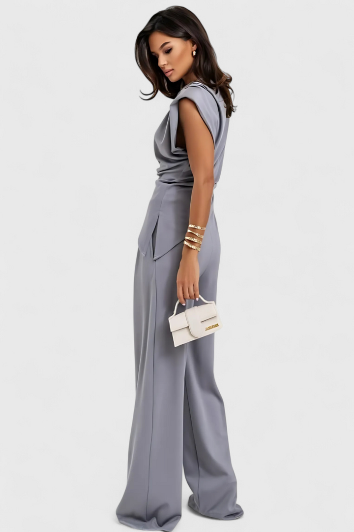 SOFIA SET | ASYMMETRICAL DESIGN WITH DRAPED SHOULDERS