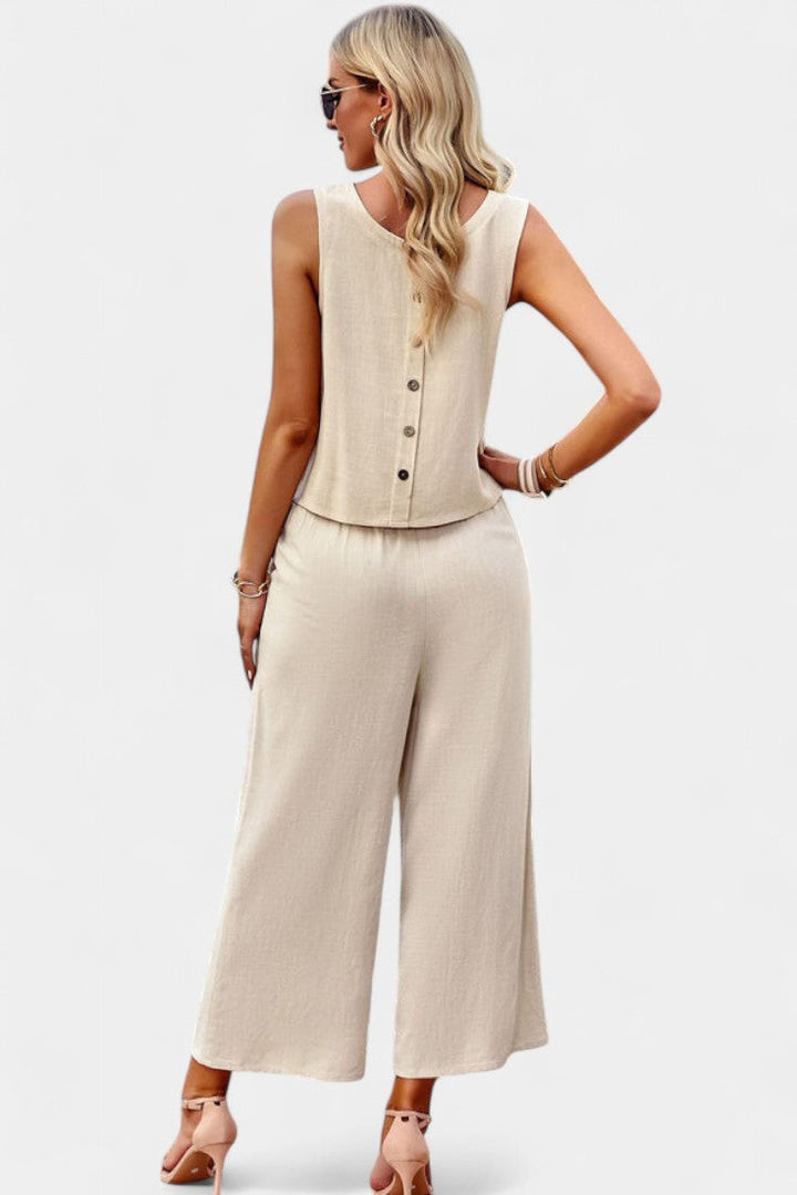 LAVINIA SET | BOHO FLOWY TOP & SHORTS IN LINEN AND COTTON