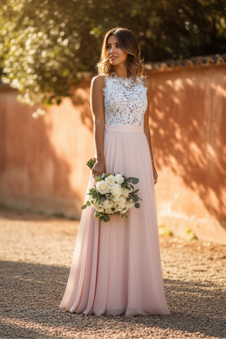 ELIANA | ELEGANT WHITE CHIFFON MAXI DRESS