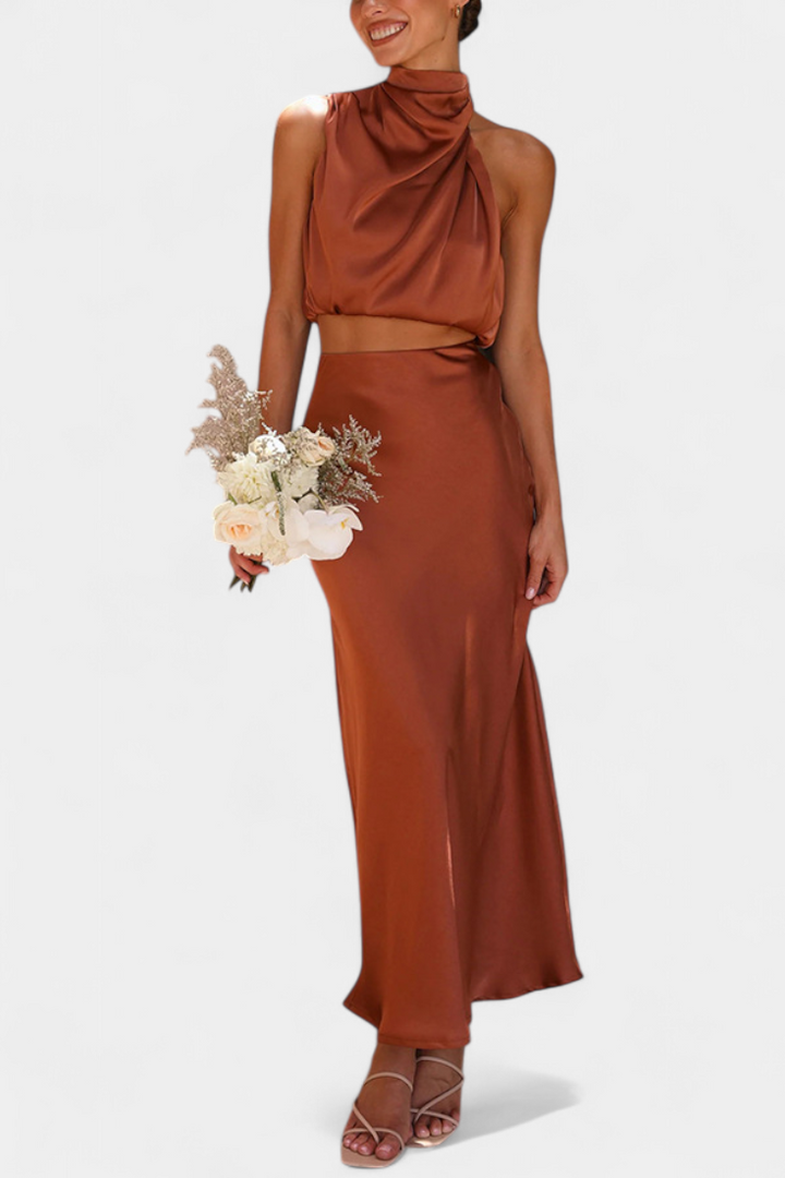 HANNA SET | DRAPED BACKLESS SKIRT