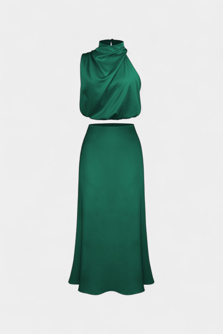 HANNA SET | DRAPED BACKLESS SKIRT