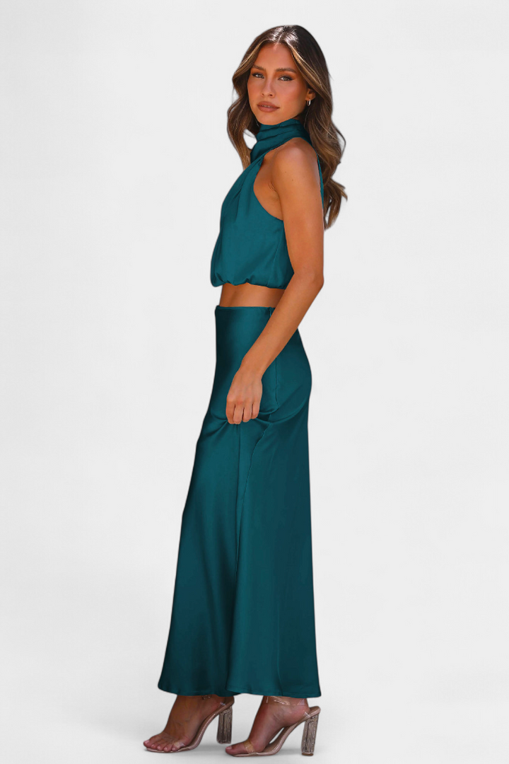 HANNA SET | DRAPED BACKLESS SKIRT