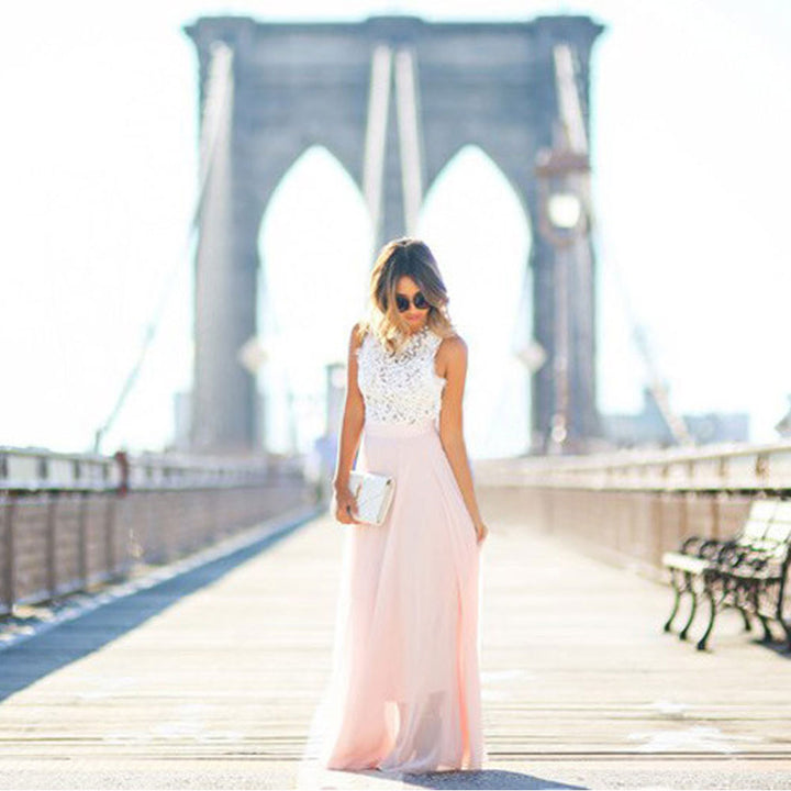 ELIANA | ELEGANT WHITE CHIFFON MAXI DRESS