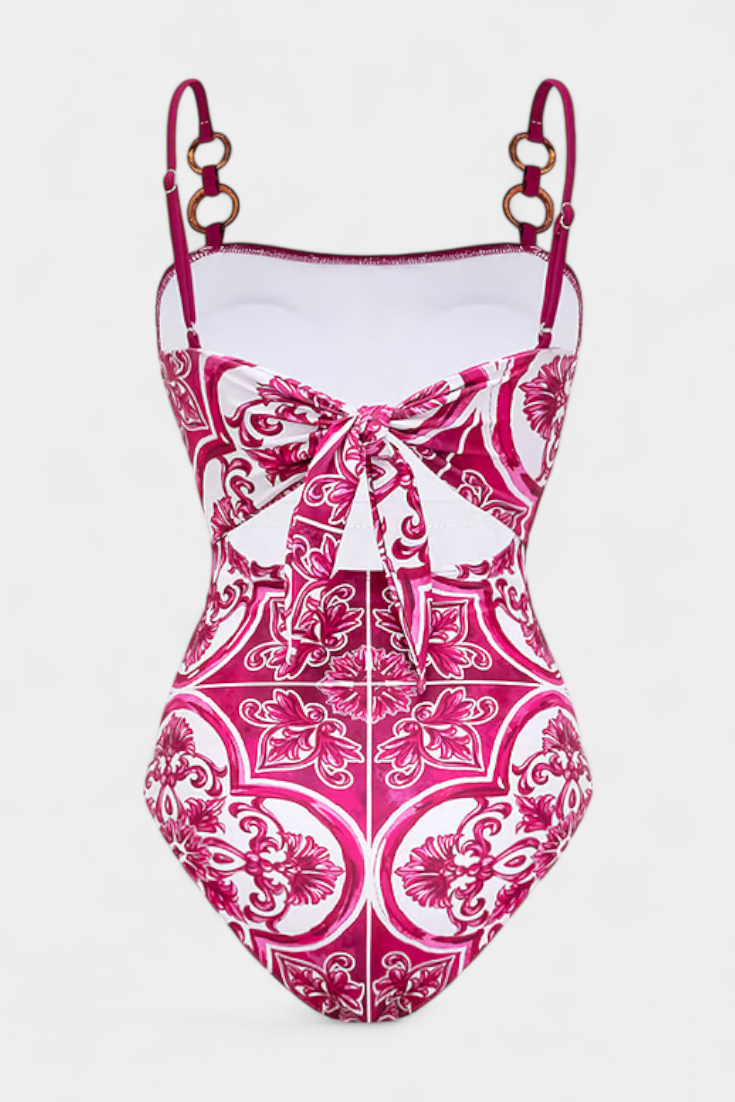 BELLA | PRINTED SWIMSUIT SET WITH STRAPPY DRESS