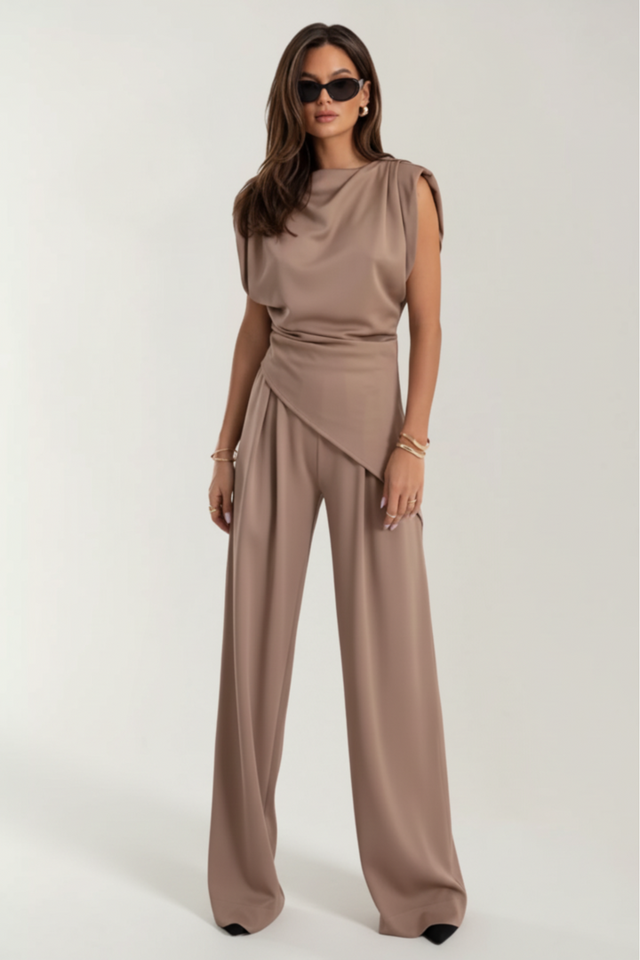 SOFIA SET | ASYMMETRICAL DESIGN WITH DRAPED SHOULDERS