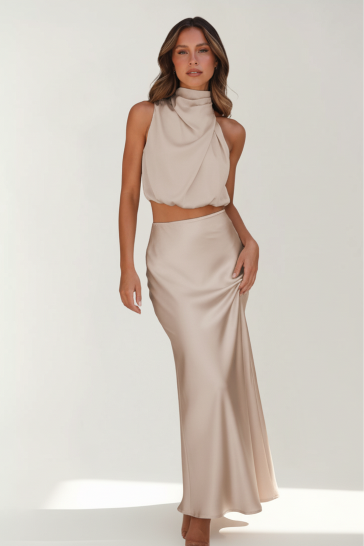 HANNA SET | DRAPED BACKLESS SKIRT
