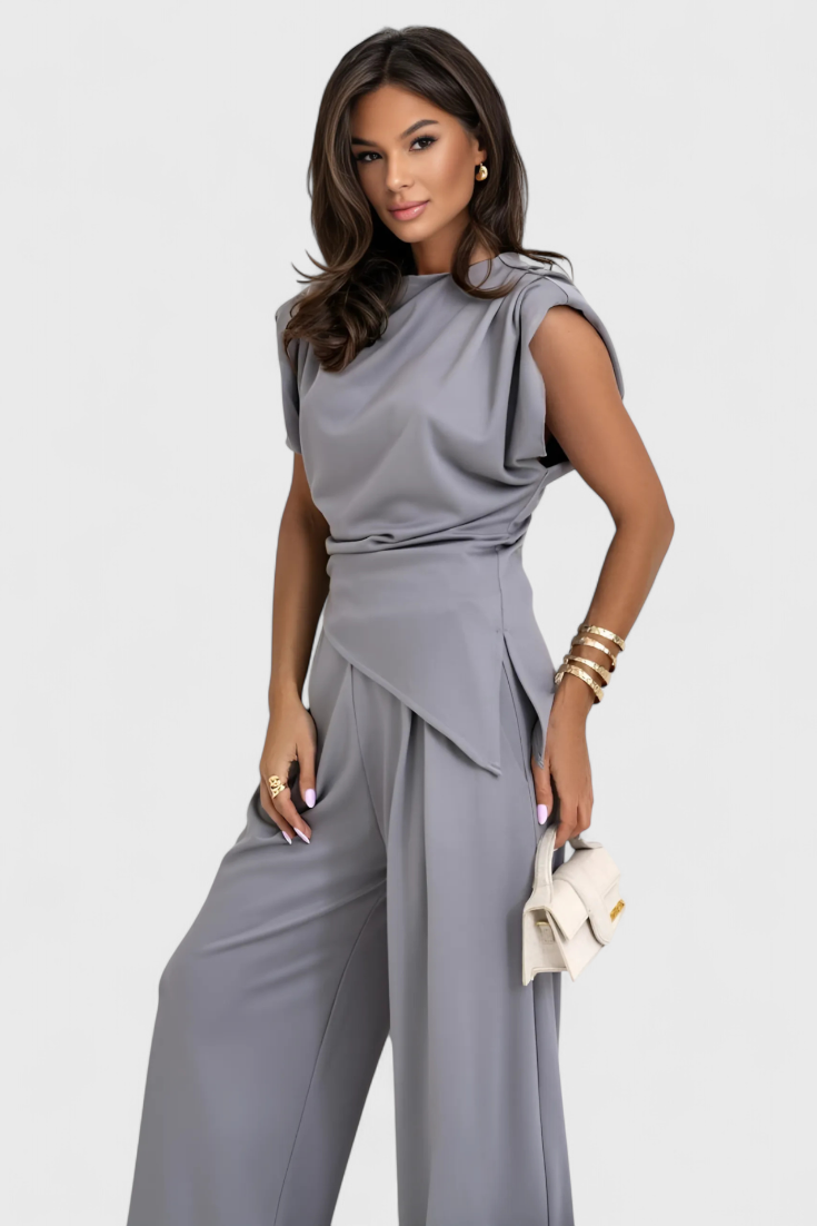 SOFIA SET | ASYMMETRICAL DESIGN WITH DRAPED SHOULDERS