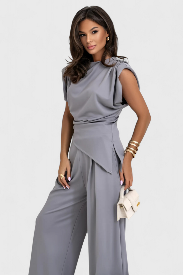SOFIA SET | ASYMMETRICAL DESIGN WITH DRAPED SHOULDERS