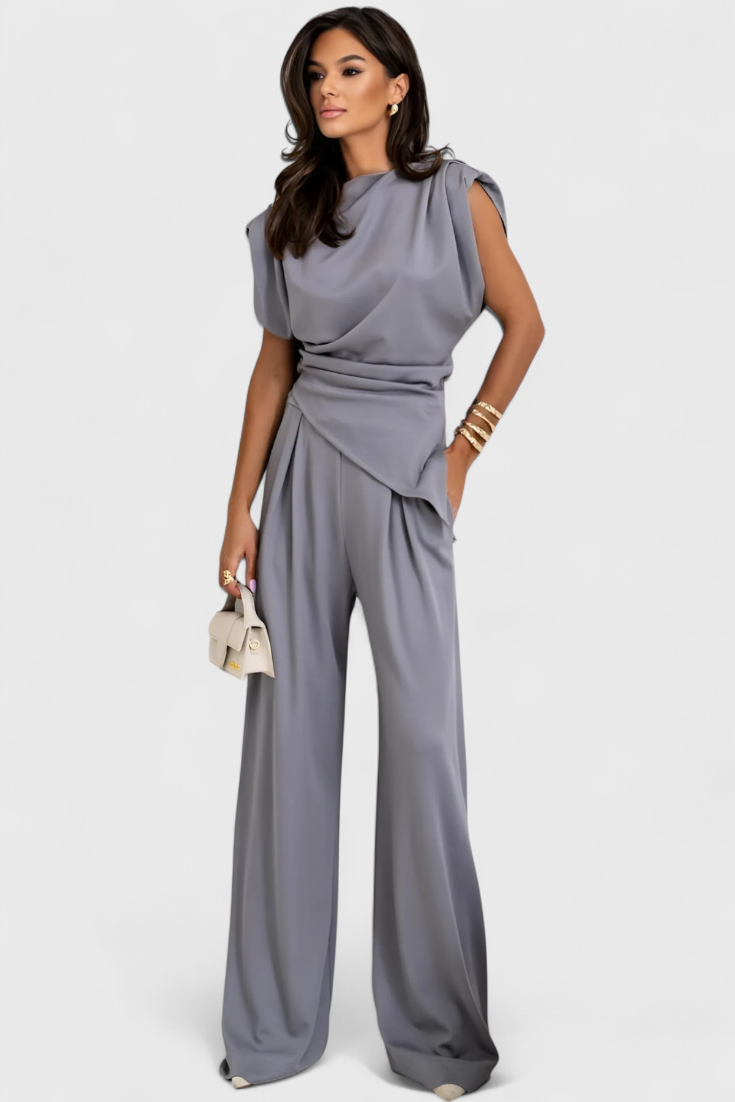 SOFIA SET | ASYMMETRICAL DESIGN WITH DRAPED SHOULDERS