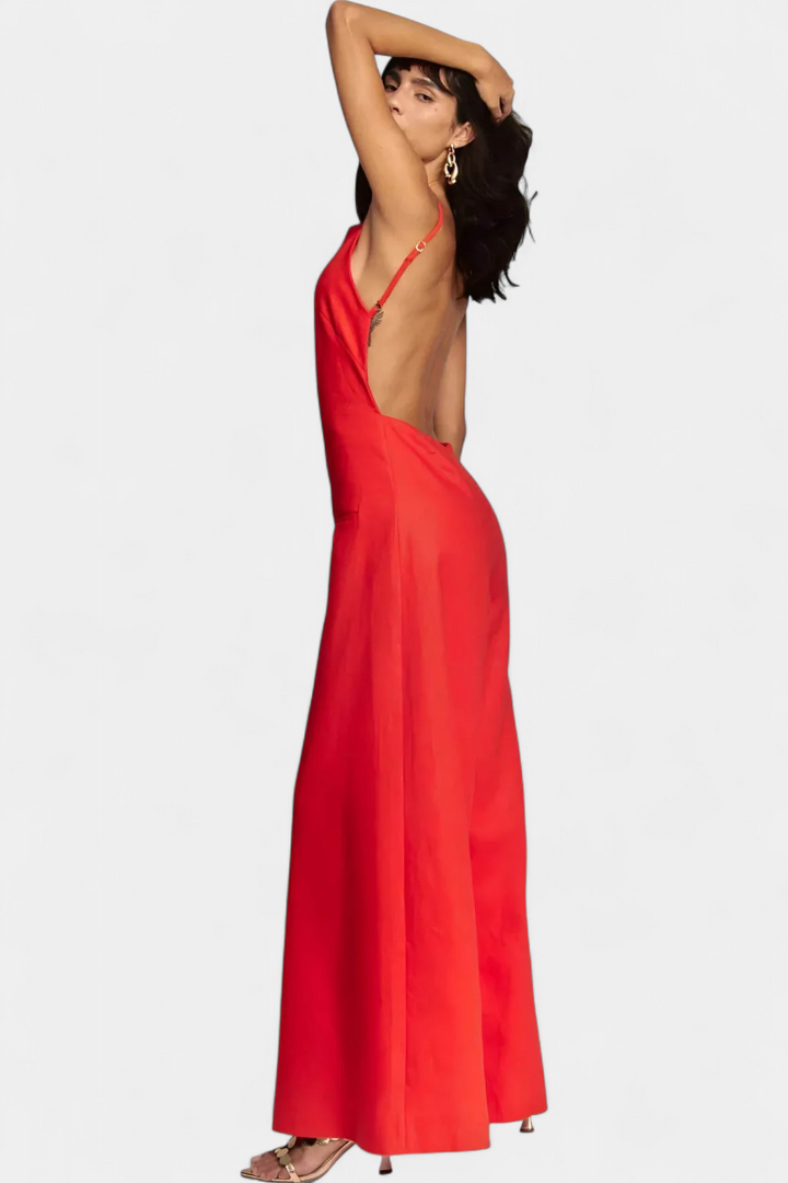 BELÉN JUMPSUIT | RADIANT HALTER WIDE-LEG