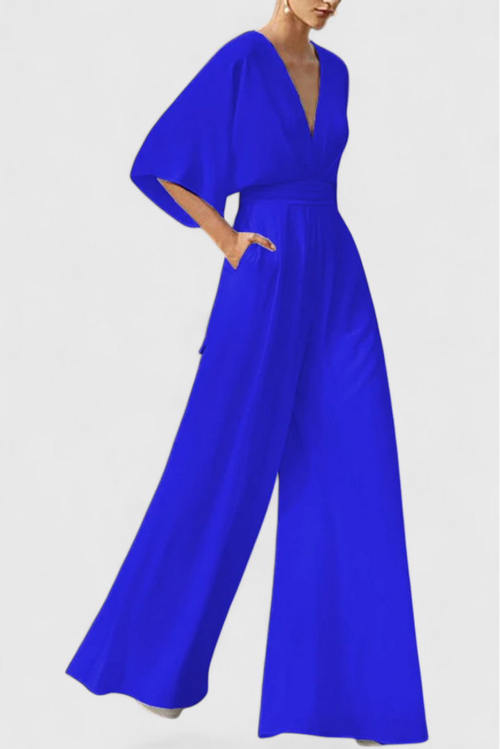ISAURA JUMPSUIT | ELEGANT WIDE-LEG WITH V-NECKLINE