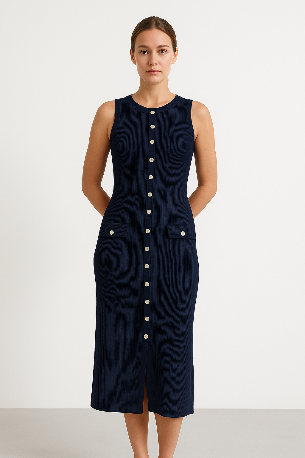 AVA | WOMEN’S KNIT SLIM FIT MIDI DRESS