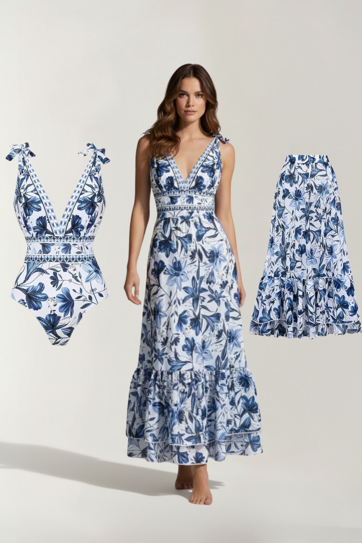 AHRIA | FLORAL ONE-PIECE SWIMSUIT SET