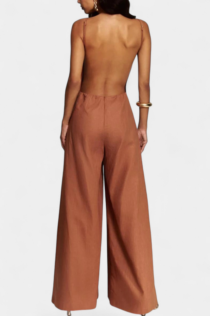 BELÉN JUMPSUIT | RADIANT HALTER WIDE-LEG