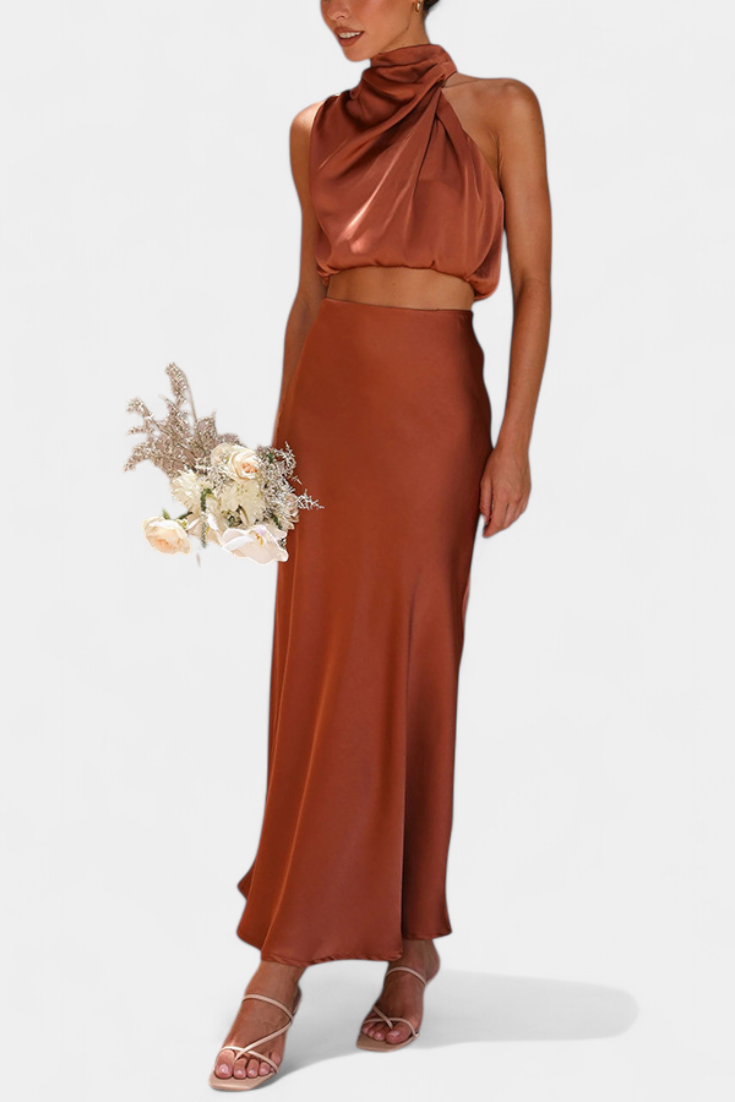 HANNA SET | DRAPED BACKLESS SKIRT