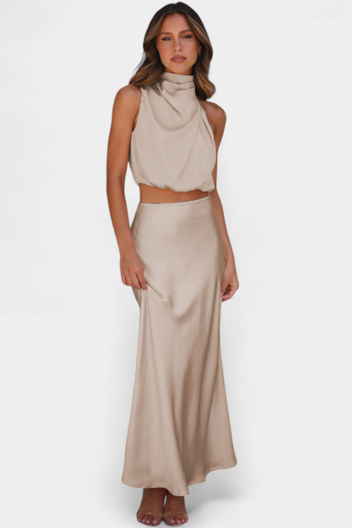 HANNA SET | DRAPED BACKLESS SKIRT