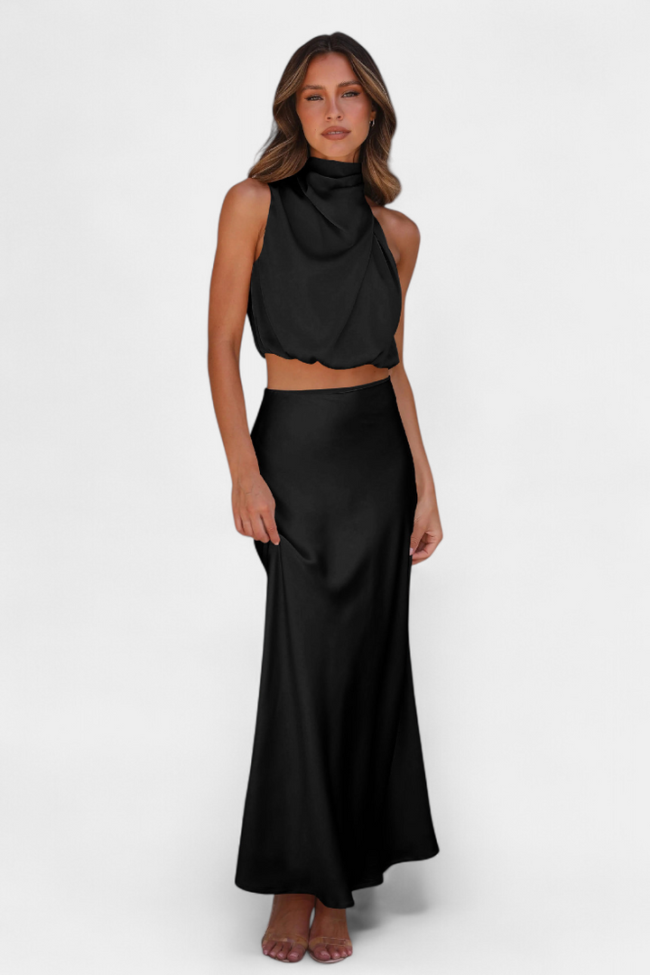 HANNA SET | DRAPED BACKLESS SKIRT