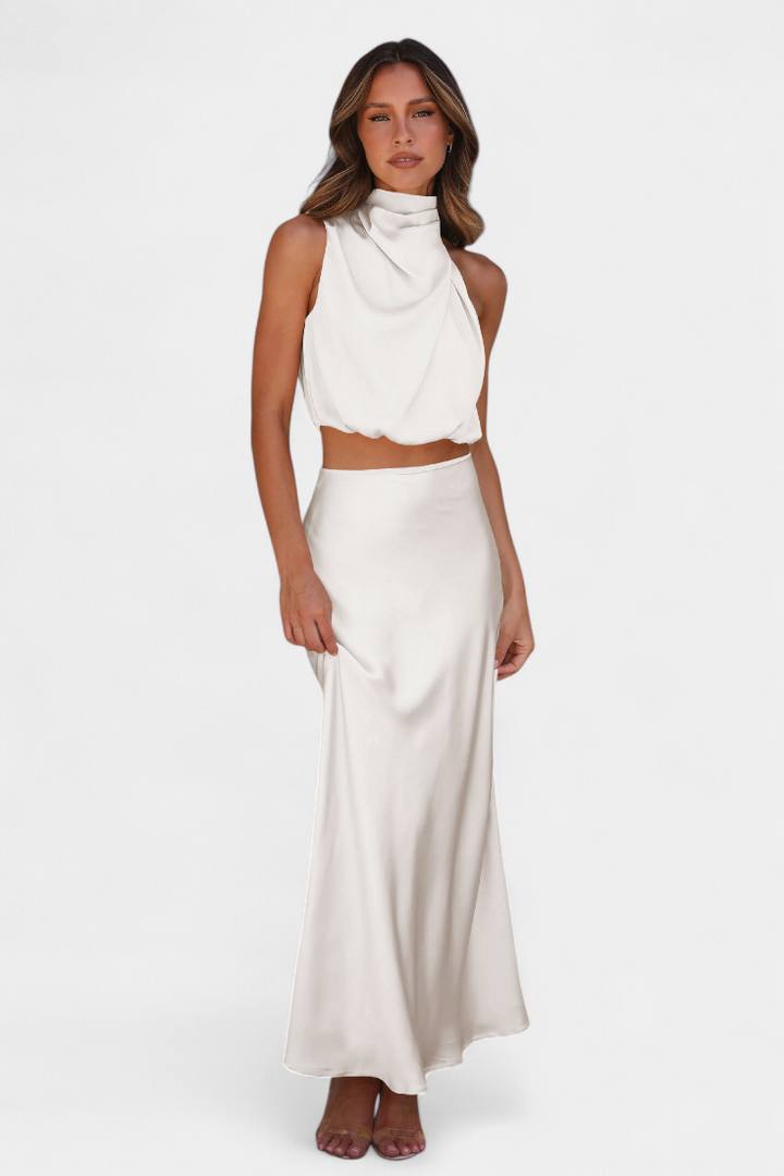 HANNA SET | DRAPED BACKLESS SKIRT