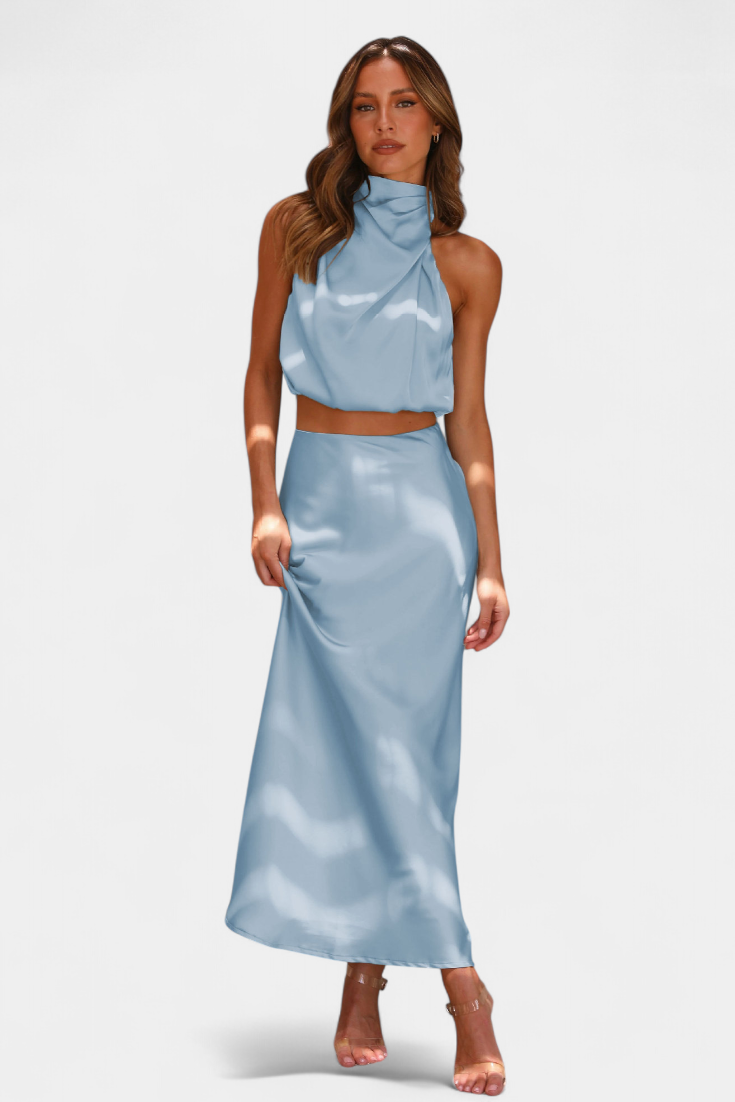 HANNA SET | DRAPED BACKLESS SKIRT