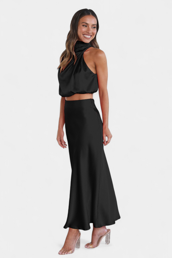 HANNA SET | DRAPED BACKLESS SKIRT