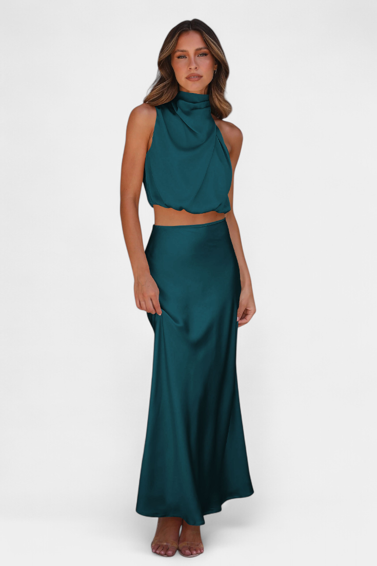 HANNA SET | DRAPED BACKLESS SKIRT