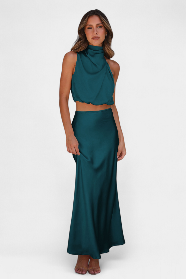 HANNA SET | DRAPED BACKLESS SKIRT