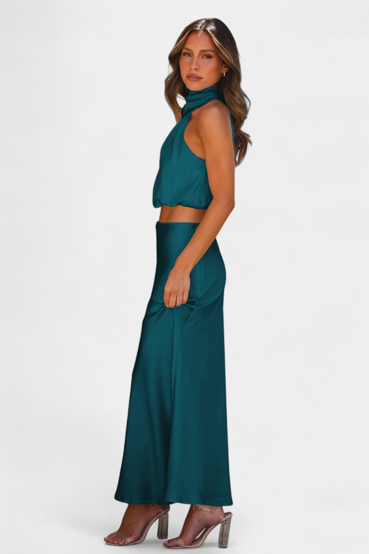 HANNA SET | DRAPED BACKLESS SKIRT