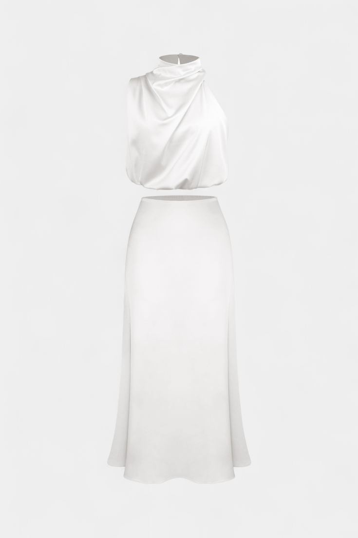 HANNA SET | DRAPED BACKLESS SKIRT