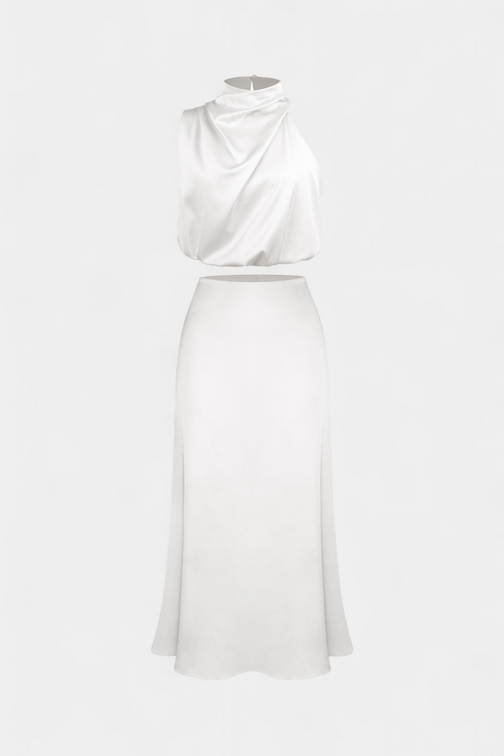 HANNA SET | DRAPED BACKLESS SKIRT