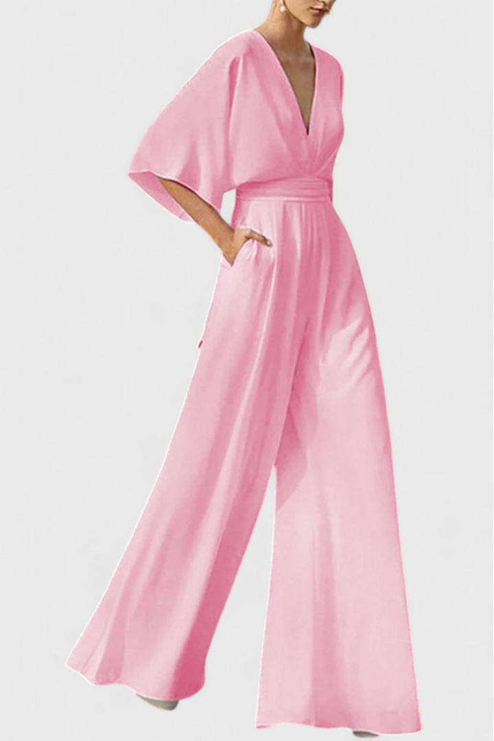 ISAURA JUMPSUIT | ELEGANT WIDE-LEG WITH V-NECKLINE