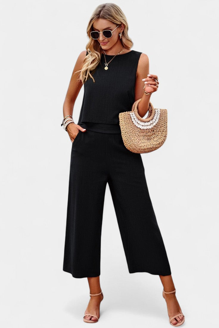 LAVINIA SET | BOHO FLOWY TOP & SHORTS IN LINEN AND COTTON