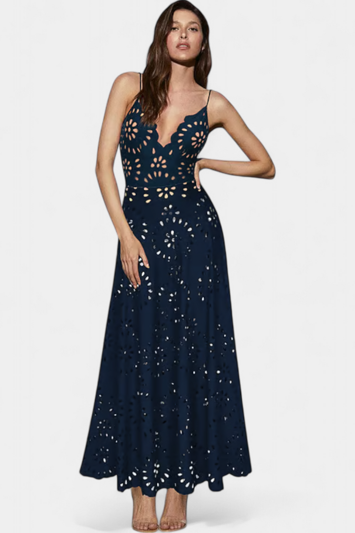 ISABELLA | SWIMSUIT WITH SKIRT AND CUTOUT FLORAL DETAIL