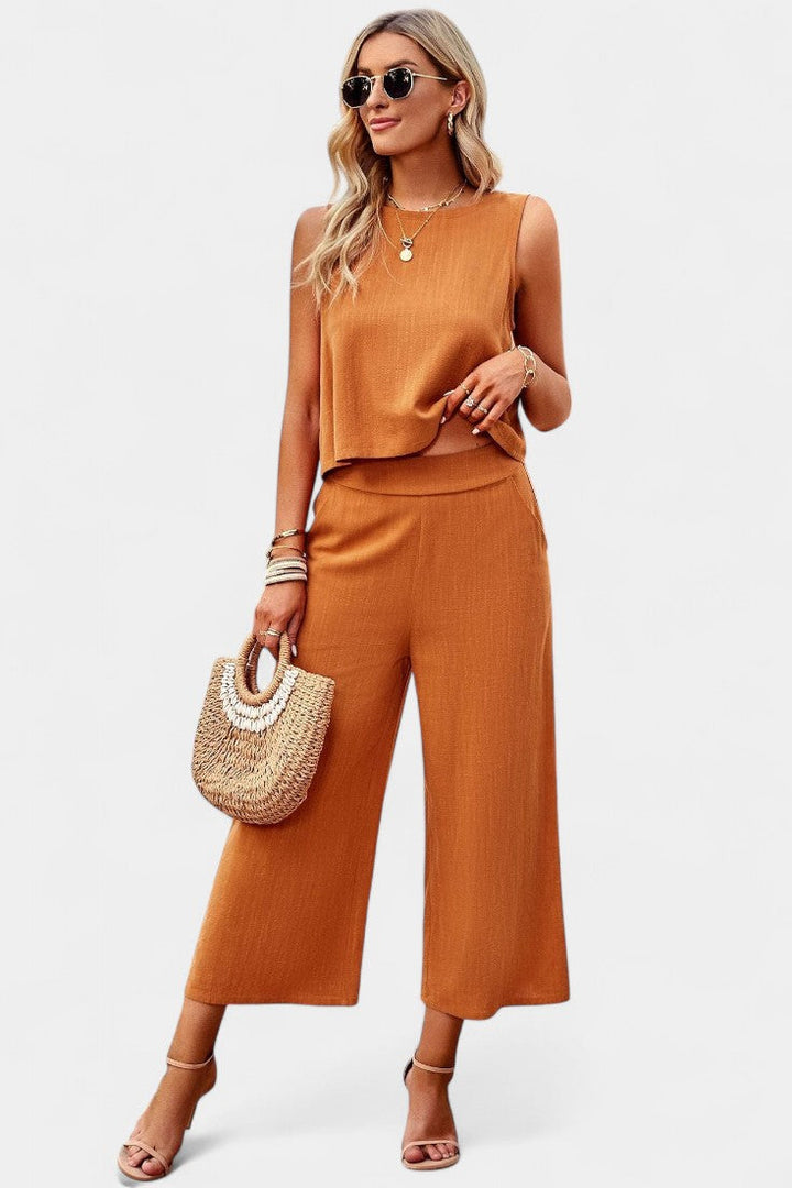 LAVINIA SET | BOHO FLOWY TOP & SHORTS IN LINEN AND COTTON