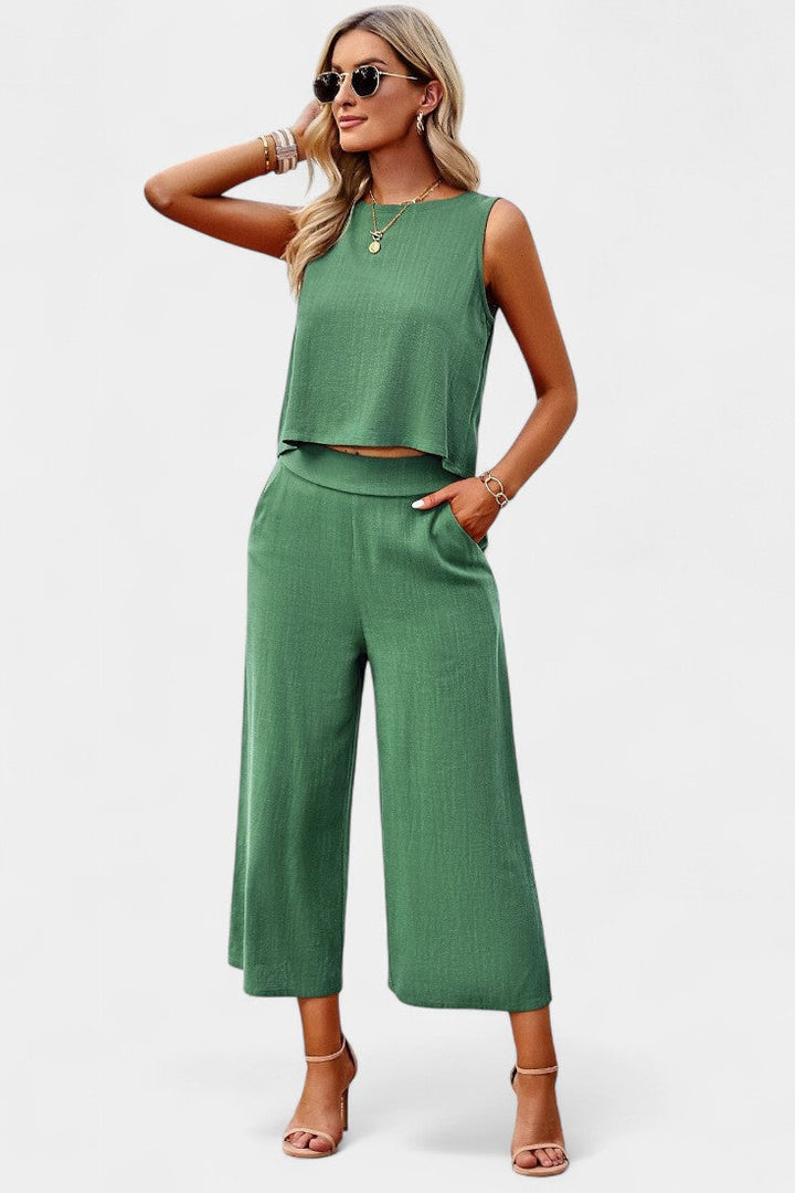 LAVINIA SET | BOHO FLOWY TOP & SHORTS IN LINEN AND COTTON